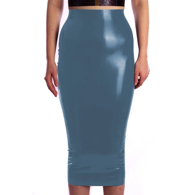 Women Skirt Glossy Ladies Solid Color Bodycon Skirt Office Female Slim High Waist Midi Skirts PVC Stretch Sexy Pencil Skirts