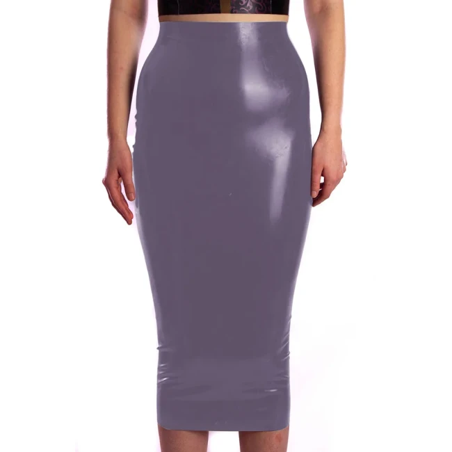 Women Skirt Glossy Ladies Solid Color Bodycon Skirt Office Female Slim High Waist Midi Skirts PVC Stretch Sexy Pencil Skirts