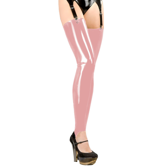 Sexy Night Club PVC Shiny Stockings Sissy Faux Leather Thigh High Step Foot Socks Fetish Wetlook Long Over Knee Socks Cosplay