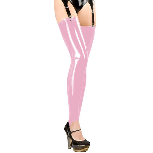 Sexy Night Club PVC Shiny Stockings Sissy Faux Leather Thigh High Step Foot Socks Fetish Wetlook Long Over Knee Socks Cosplay