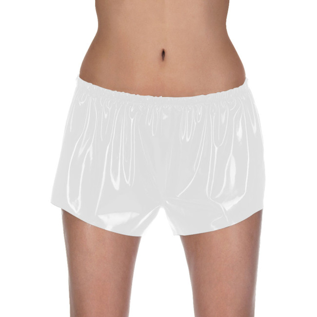 Women Glossy PU Hot Pants Nightclub Solid Color Shorts Sexy Wetlook PVC Leather Bottoms Ladies Pajama Elastic Waist Underwear