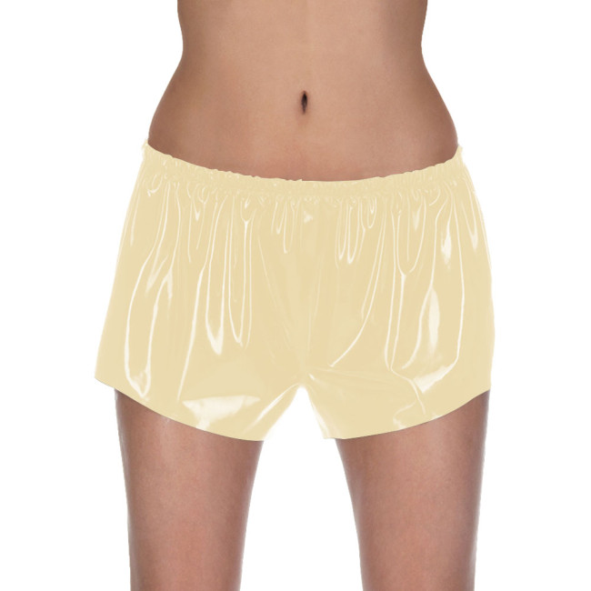 Women Glossy PU Hot Pants Nightclub Solid Color Shorts Sexy Wetlook PVC Leather Bottoms Ladies Pajama Elastic Waist Underwear