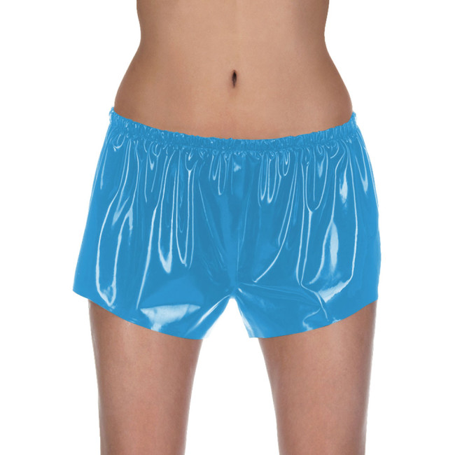 Women Glossy PU Hot Pants Nightclub Solid Color Shorts Sexy Wetlook PVC Leather Bottoms Ladies Pajama Elastic Waist Underwear