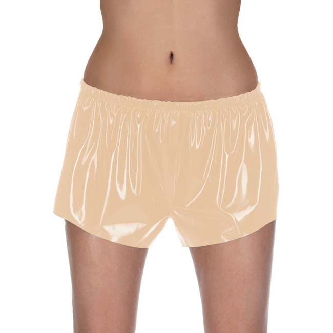 Women Glossy PU Hot Pants Nightclub Solid Color Shorts Sexy Wetlook PVC Leather Bottoms Ladies Pajama Elastic Waist Underwear