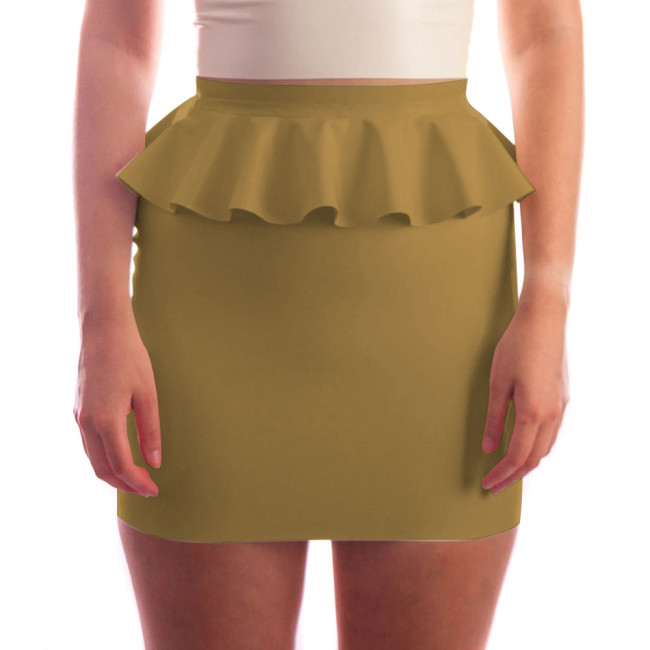 New Women Elegant Bandage Skirts Sexy Club Party High Waist Ruffled Mini Skirt Ladies Bodycon Solid Pencil Hip Skirt Office Wear