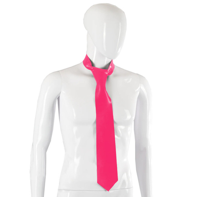 Fashion Patent Leather Men Tie Female Necktie Black Pink Red Purple Blue Silver Adult Solid Wedding Party Skinny Ties For Men