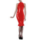 Dresses for Women Solid Color Sleeveless Midi Mermaid Work Dress Office Lady Vestidos Patent Leather Elegant Midi Robe Female