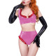 Women Sexy Ruffled Bikini Set PU Leather Bra Crop Top Bodycon Mini shorts Latex Two 2 Piece Sets Fashion Street Party Outfits