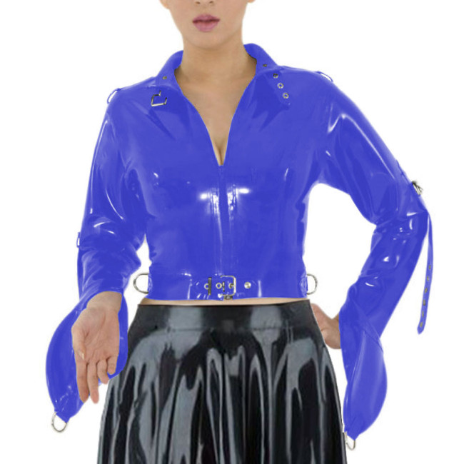 ABDL Wetlook Straitjacket Exotic Long Sleeved Bondage Body Short Tops Sissy Cosplay Restraints Straight Jacket for Men Woman 7XL