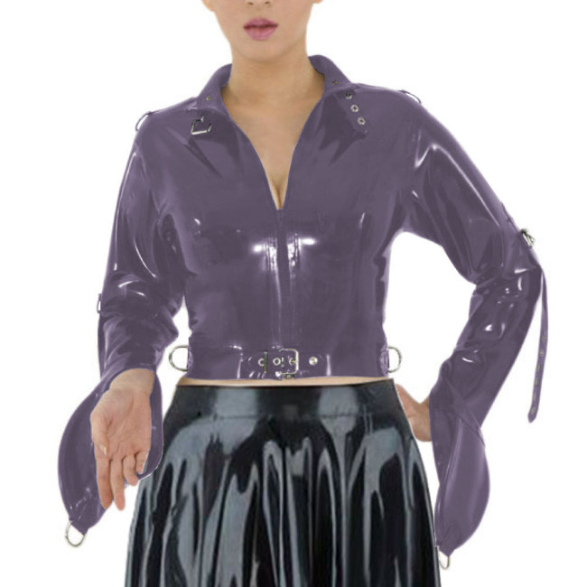 ABDL Wetlook Straitjacket Exotic Long Sleeved Bondage Body Short Tops Sissy Cosplay Restraints Straight Jacket for Men Woman 7XL