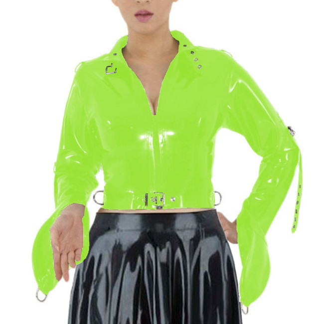 ABDL Wetlook Straitjacket Exotic Long Sleeved Bondage Body Short Tops Sissy Cosplay Restraints Straight Jacket for Men Woman 7XL