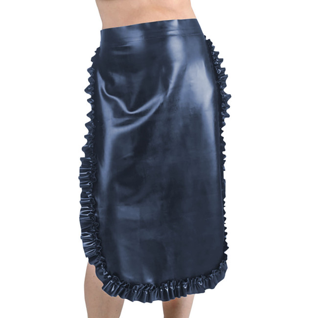 Maid Uniform Patent LeatherTemptation Night Role Playing Sets PVC Maid Dress Costume Sexy Lingerie Exotic Long Apron Costumes