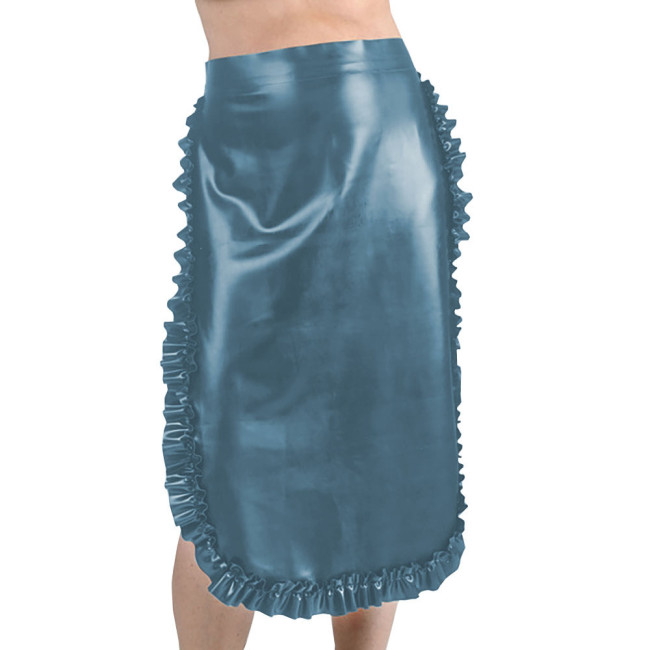 Maid Uniform Patent LeatherTemptation Night Role Playing Sets PVC Maid Dress Costume Sexy Lingerie Exotic Long Apron Costumes