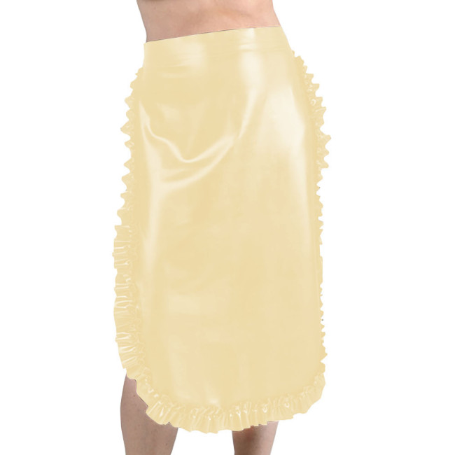 Maid Uniform Patent LeatherTemptation Night Role Playing Sets PVC Maid Dress Costume Sexy Lingerie Exotic Long Apron Costumes
