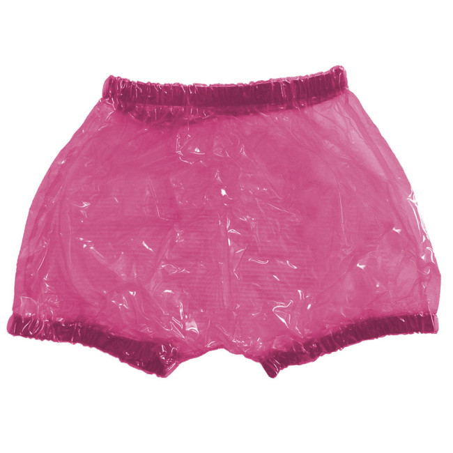 Adult Clear Plastic Pants Exotic Underwear Rave Party Cosplay Boxers Shorts Erotic Transparent PVC Incontinence Shorts Clubwear