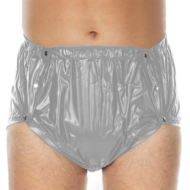 Sexy PVC Shiny Briefs Exotic Lingerie Wetlook Button-up Sissy Knicker Novelty Party Club Cosplay Panties Elastic Waist Underpant