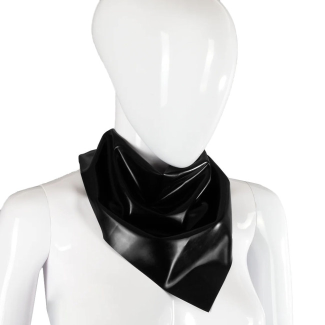Spandex PVC Leather Scarf Fashion Solid Color Handkerchief Party Club Accessoires Collar Wetlook Triangle Bibs Scarves Outfit