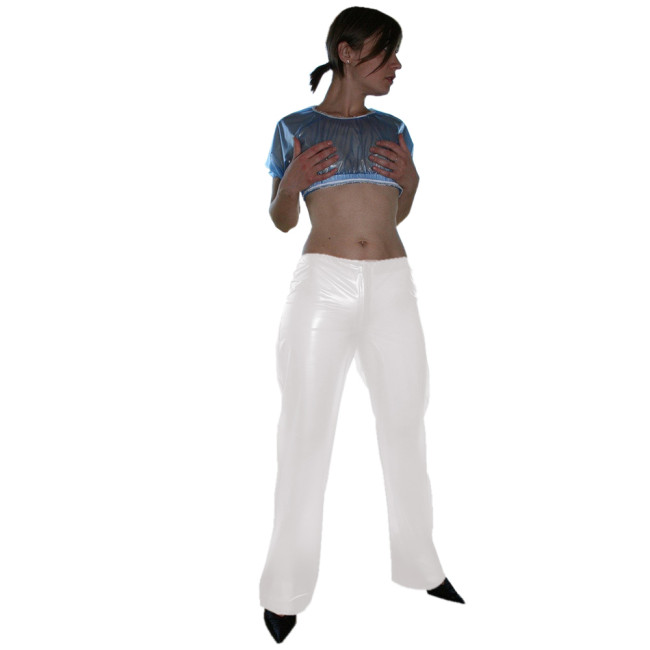 Clear PVC Pants Women Transparent Wide Leg High Waist Pant Waterproof PVC Plastic Loose Long Individuality Trousers S-7XL