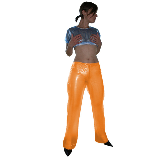 Clear PVC Pants Women Transparent Wide Leg High Waist Pant Waterproof PVC Plastic Loose Long Individuality Trousers S-7XL