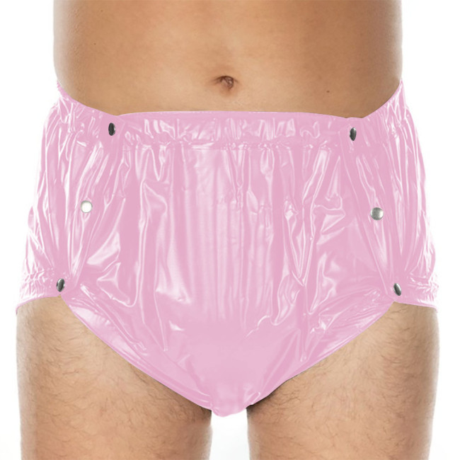 Sexy PVC Shiny Briefs Exotic Lingerie Wetlook Button-up Sissy Knicker Novelty Party Club Cosplay Panties Elastic Waist Underpant