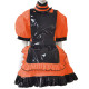 Men's Sissy French Maid Costume Ruffle Satin Puff Sleeve Mini Dress Japanese Animie Cosplay Fancy Dress Crossdresser Pajamas