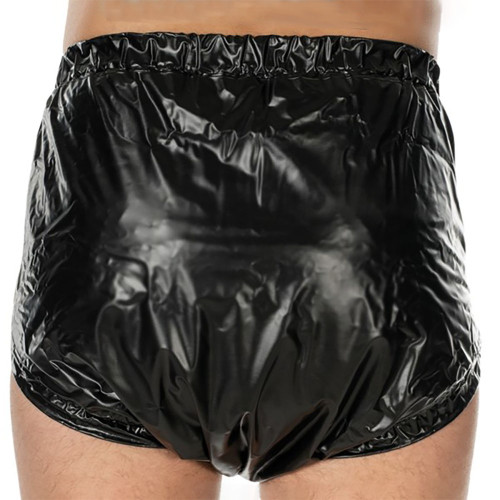 Sexy PVC Shiny Briefs Exotic Lingerie Wetlook Button-up Sissy Knicker Novelty Party Club Cosplay Panties Elastic Waist Underpant