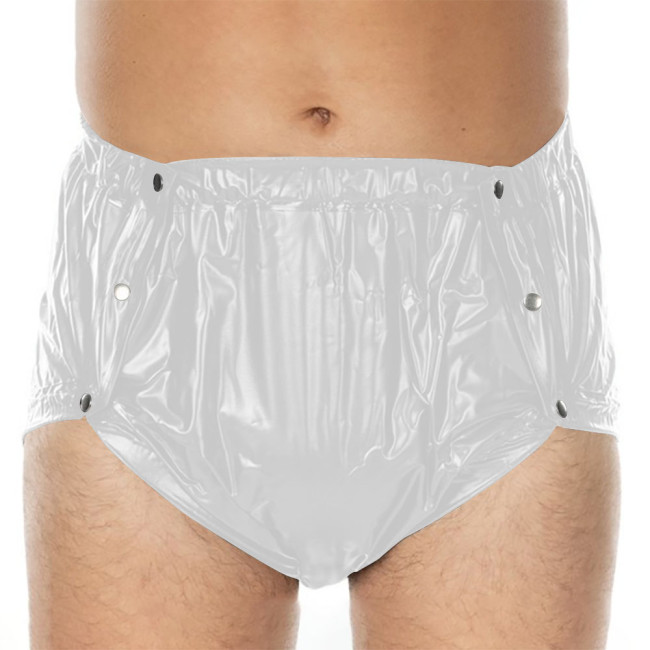 Sexy PVC Shiny Briefs Exotic Lingerie Wetlook Button-up Sissy Knicker Novelty Party Club Cosplay Panties Elastic Waist Underpant