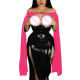 Exotic Cape Bolero Elegant Sexy Long Flowy Sleeves Club Tops Wetlook Patent Leather Croped Jackets Shiny Cocktail Party Costume