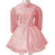 Lockable Sissy French Maid Costume Mens Crossdresser Long Puff Sleeve Patent Leather Lolita Dress Servant Crossdress with Belt
