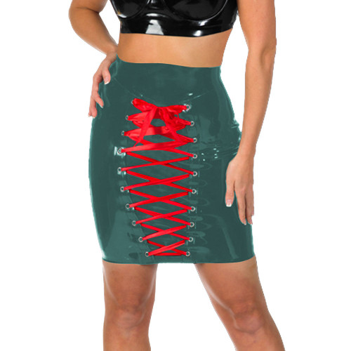 Sexy Santa Skirt With Front Strap High-Waist Mini Skirts Zipper Back Slim Fit Christmas Theme Fancy Princess Costume Plus Size