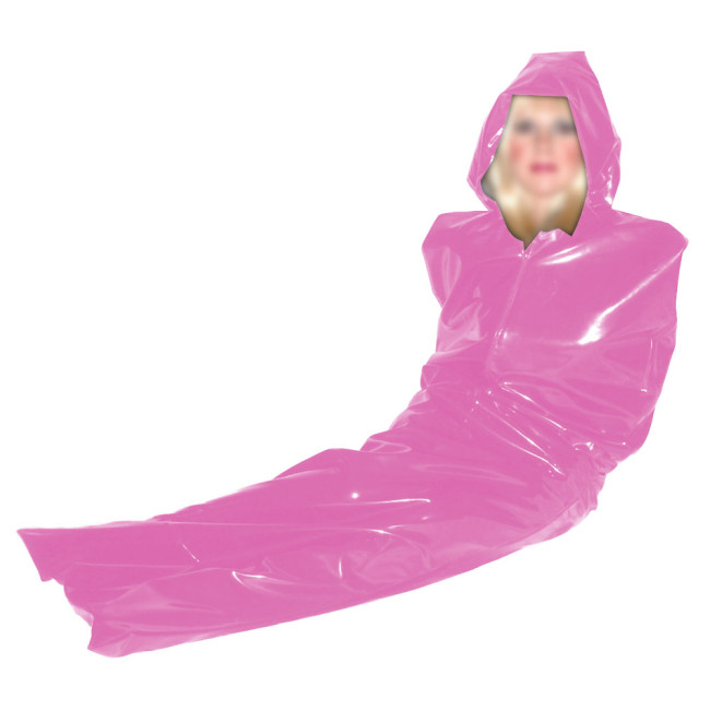 One-piece Bondage Bodysuit Sissy Cosplay Shiny PVC Leather Sleeping Bag Exotic Full Body Wrap Catsuit Lingerie Plus Size 7XL