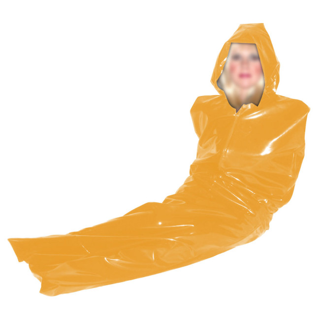 One-piece Bondage Bodysuit Sissy Cosplay Shiny PVC Leather Sleeping Bag Exotic Full Body Wrap Catsuit Lingerie Plus Size 7XL