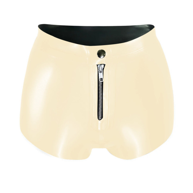 Women High Wasit Glossy Patent Leather Shorts Female Sexy Wet Look Zipper Front Hot Pants High Street PVC Shiny Shorts Clubwear