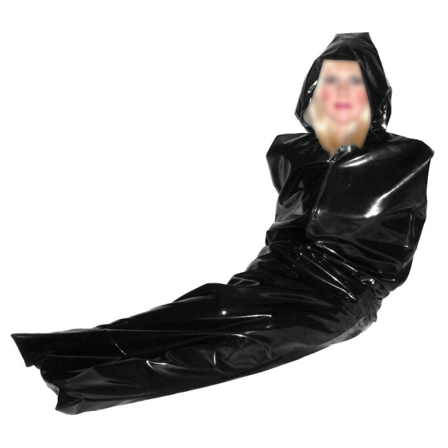 One-piece Bondage Bodysuit Sissy Cosplay Shiny PVC Leather Sleeping Bag Exotic Full Body Wrap Catsuit Lingerie Plus Size 7XL