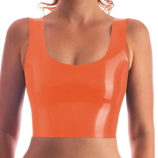 Vinyl PVC Leather Women Sexy Short Tops Ladies Pink Black Sleeveless Vests Exotic Tanks Nightclub Casual Streetwear Plus Size7XL
