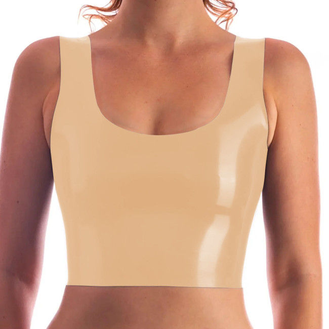 Vinyl PVC Leather Women Sexy Short Tops Ladies Pink Black Sleeveless Vests Exotic Tanks Nightclub Casual Streetwear Plus Size7XL