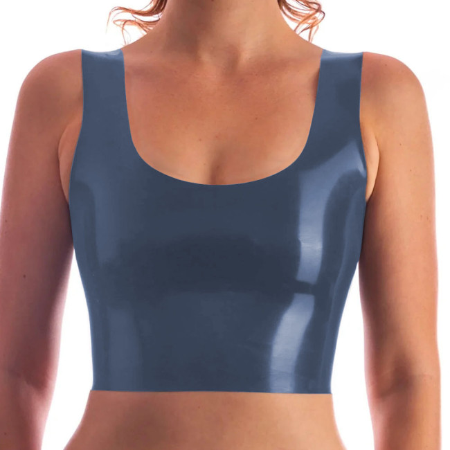 Vinyl PVC Leather Women Sexy Short Tops Ladies Pink Black Sleeveless Vests Exotic Tanks Nightclub Casual Streetwear Plus Size7XL
