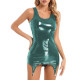 Vinyl Faux Leather Romper Slim Fit Bodysuit Sexy Catsuit Shiny Sleeveless Jumpsuit For Women Halloween Playsuits Plus Size 7XL