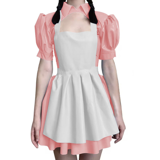 Alice in Wonderland Cosplay Costume PVC Leather Lolita Dress Maid Apron Fantasia Carnival Halloween Costumes Masquerade Party