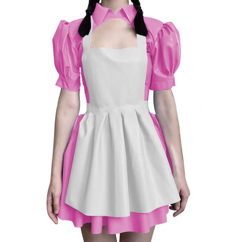Alice in Wonderland Cosplay Costume PVC Leather Lolita Dress Maid Apron Fantasia Carnival Halloween Costumes Masquerade Party