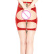 Women Sexy Open Butt Leather Skirt Lockable Open Ass Mini Spanking Skirt Tight Skirt Fetish Cosplay Costume Lady Erotic Costumes