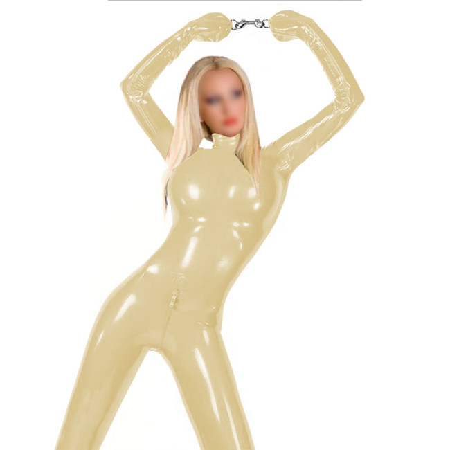 Women Sexy Latex Look Zentai Catsuit Erotic Lingerie Gay Fetish Wear Cosplay Zipper Open Crotch PVC Leather Bondage Bodysuit 7xl