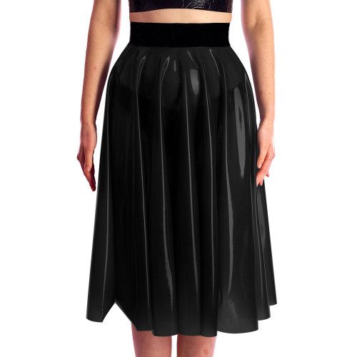 Fashion Vinyl Plastic High Waist Long Skirts Female Club Show Circle Skirts Fetish Transparent PVC Slim Skirts Cosplay Costume