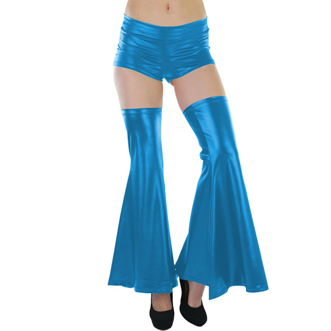 Rave Faux Leather Warmers Shiny Meatllic Novelty Over Knee Leg Exotic Cosplay Solid Night Club Stage Outfits Plus Size 7XL