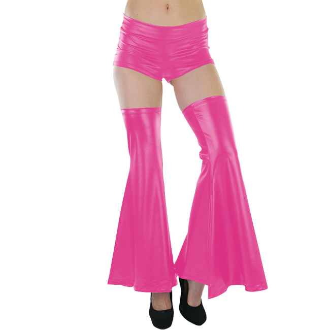 Rave Faux Leather Warmers Shiny Meatllic Novelty Over Knee Leg Exotic Cosplay Solid Night Club Stage Outfits Plus Size 7XL