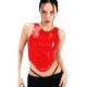 Gothic Women PVC Leather Camis Sexy Fashion Faux Latex Tank Skinny Short Crop Tops Latex Look Tanks High Stree Party Club Tanks