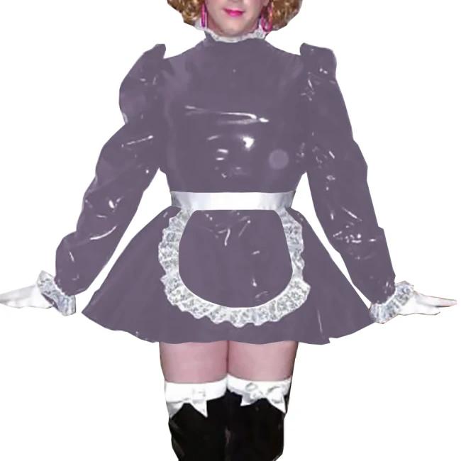 Adult Puffy Long Sleeve Maid Dress Outfits Party Anime Cosplay Costume White Lace Trimmed Maid Cross Dressing Dress Sets Wetlook