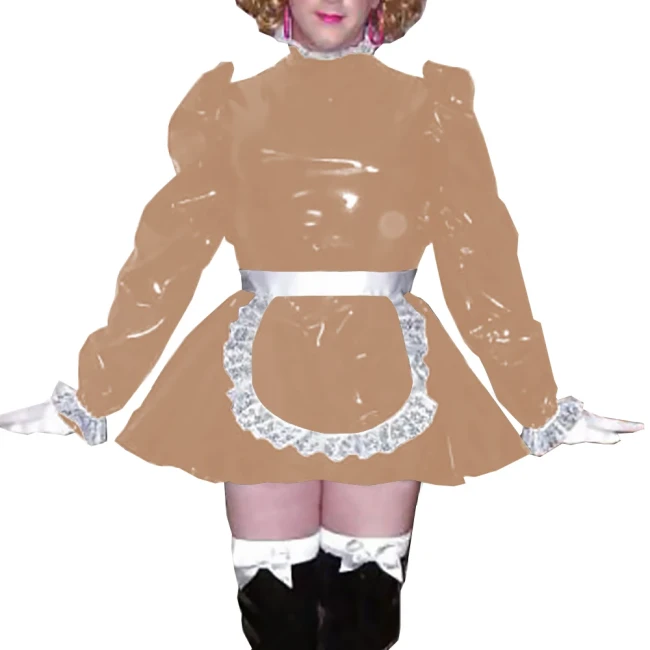 Adult Puffy Long Sleeve Maid Dress Outfits Party Anime Cosplay Costume White Lace Trimmed Maid Cross Dressing Dress Sets Wetlook