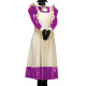 Unisex Extoic Halloween Costumes Puff Sleeve Maid Dress with Ruched Apron Long Sleeve Maxi Dress Mock Neck with Bowknot Dress