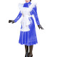 Unisex Maid Dress with Ruched Apron for Adult Wetlook Shiny PVC Leather Long Sleeve Pleated Midi Dress Vintage Cosplay Costume